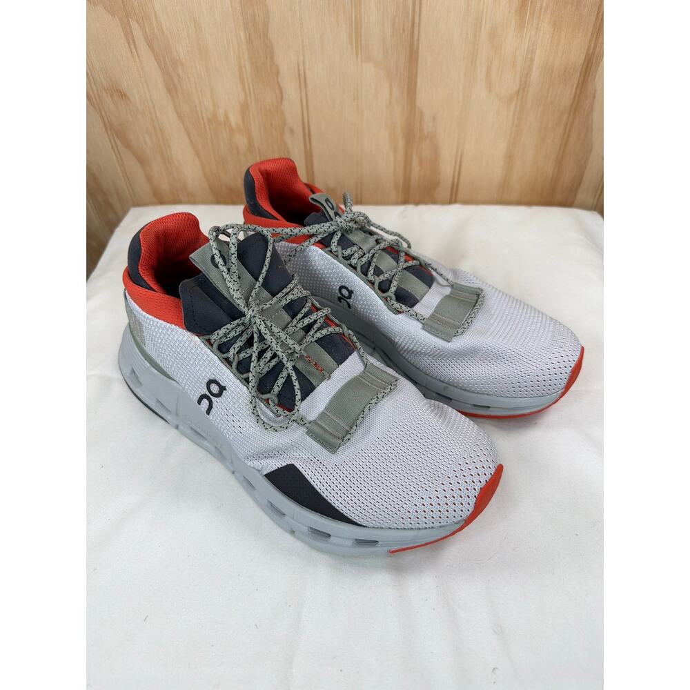 On Cloudnova Silver Orange Limited Edition Sneakers Women 7.5 Lace Up